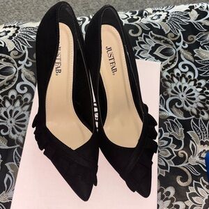 JustFab Black Ruffle Heels